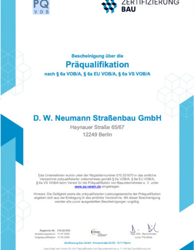 Präqualifikation PQ-Bau